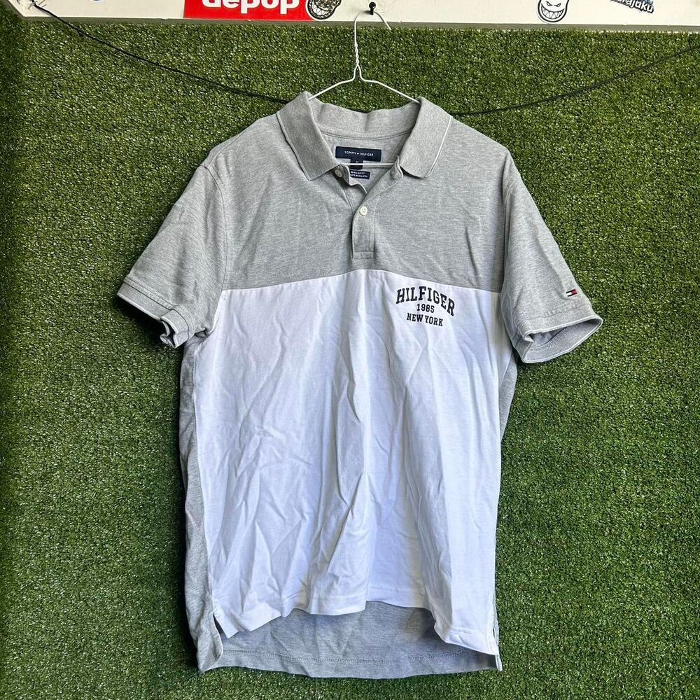 Tommy-hilfiger Men's Grey and White Polo-shirts